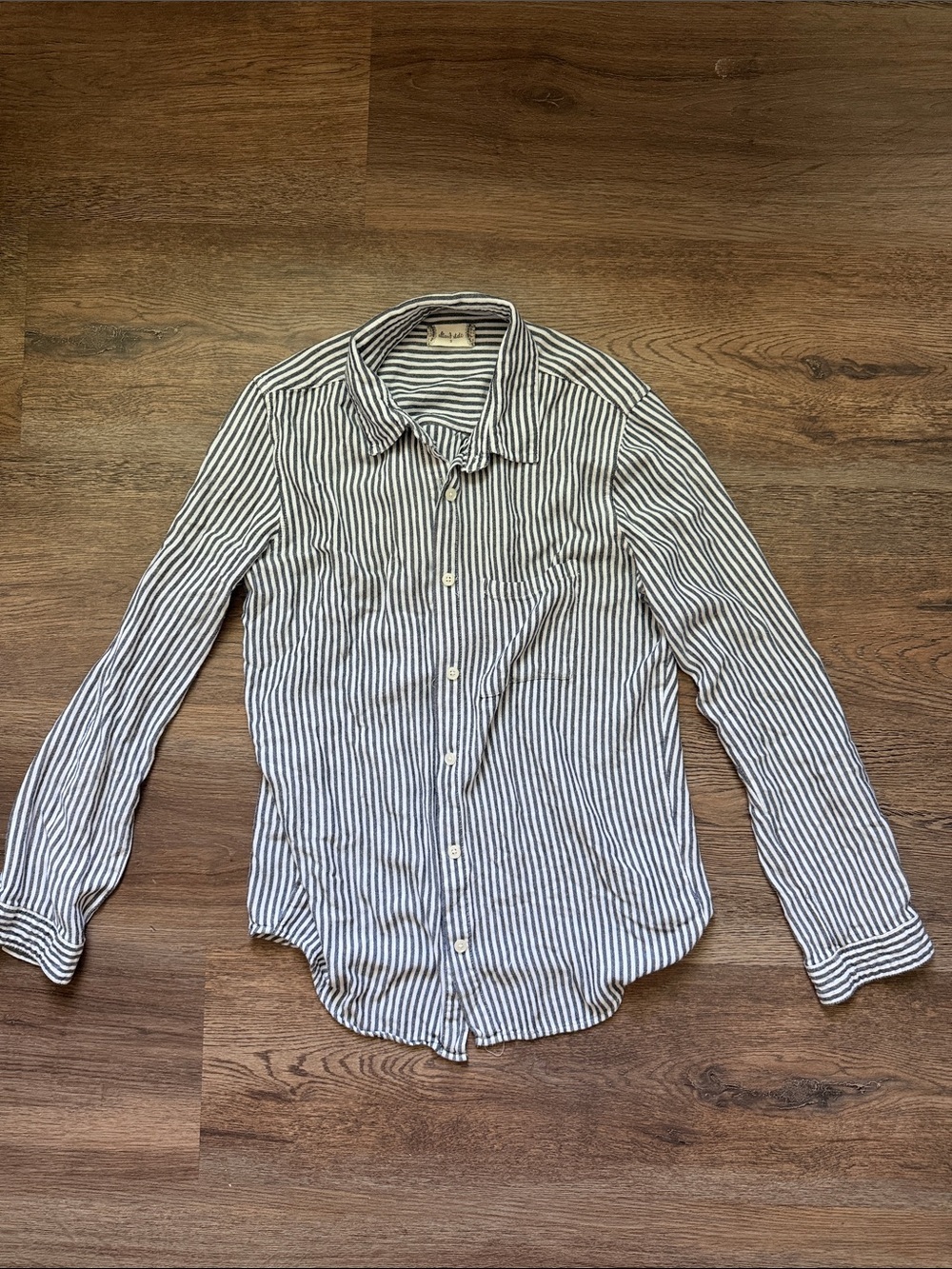 Altar'd State Blue and White Striped Button-Down Shirt